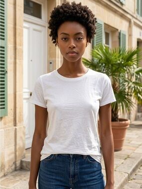 NWOT Tipsy Elves Women’s Classic CREAM Short Sleeve Plain Tee Shirt - Size M